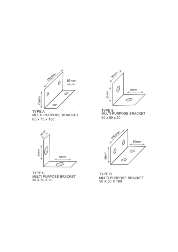 Multi-Purpose Brackets Dimensions
