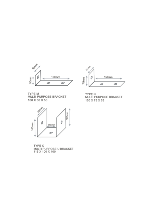 Multi-Purpose Brackets Dimensions